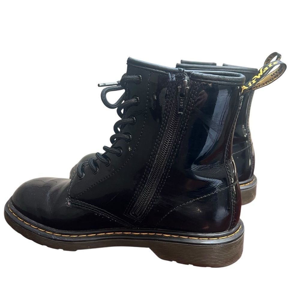 Docs Dr Martens 1460 Black Patent Leather 8 Eye Side Zip Boots US 7 Grunge Punk